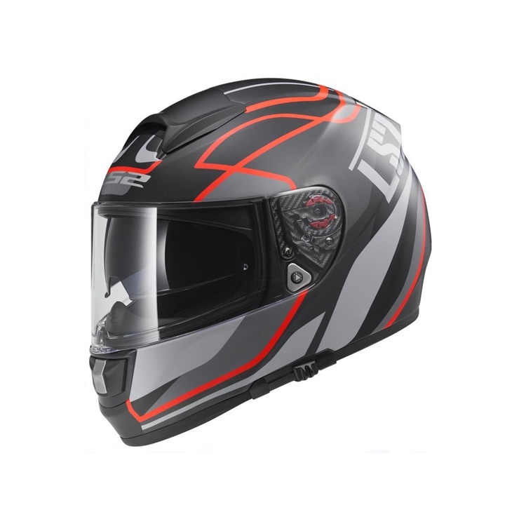 CASCO MOTO LS2 INTEGRAL VECTOR FF397 VANTAGE NEGRO MATE ROJO M